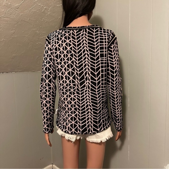 Maaji All Aboard Reversible Athleisure Sweater Black & Geometric Print Small - Picture 9 of 15